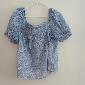 J. Crew x Liberty, Blue Floral Size XXL Women's Top